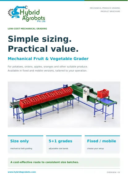 Cover of the Mechanical Fruit & Vegetable Grader brochure
