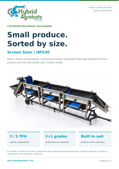 Cover of the Screen Sizer HPS30 brochure