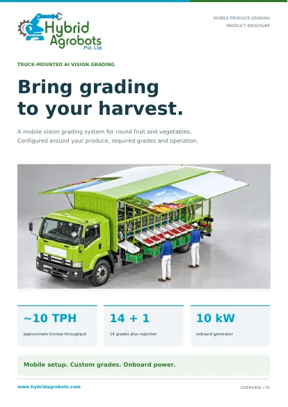 Cover of the Truck-Mounted AI Vision Grader brochure
